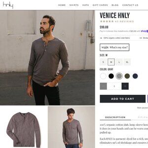 HNLY Venice Long Sleeve Henley in Gray